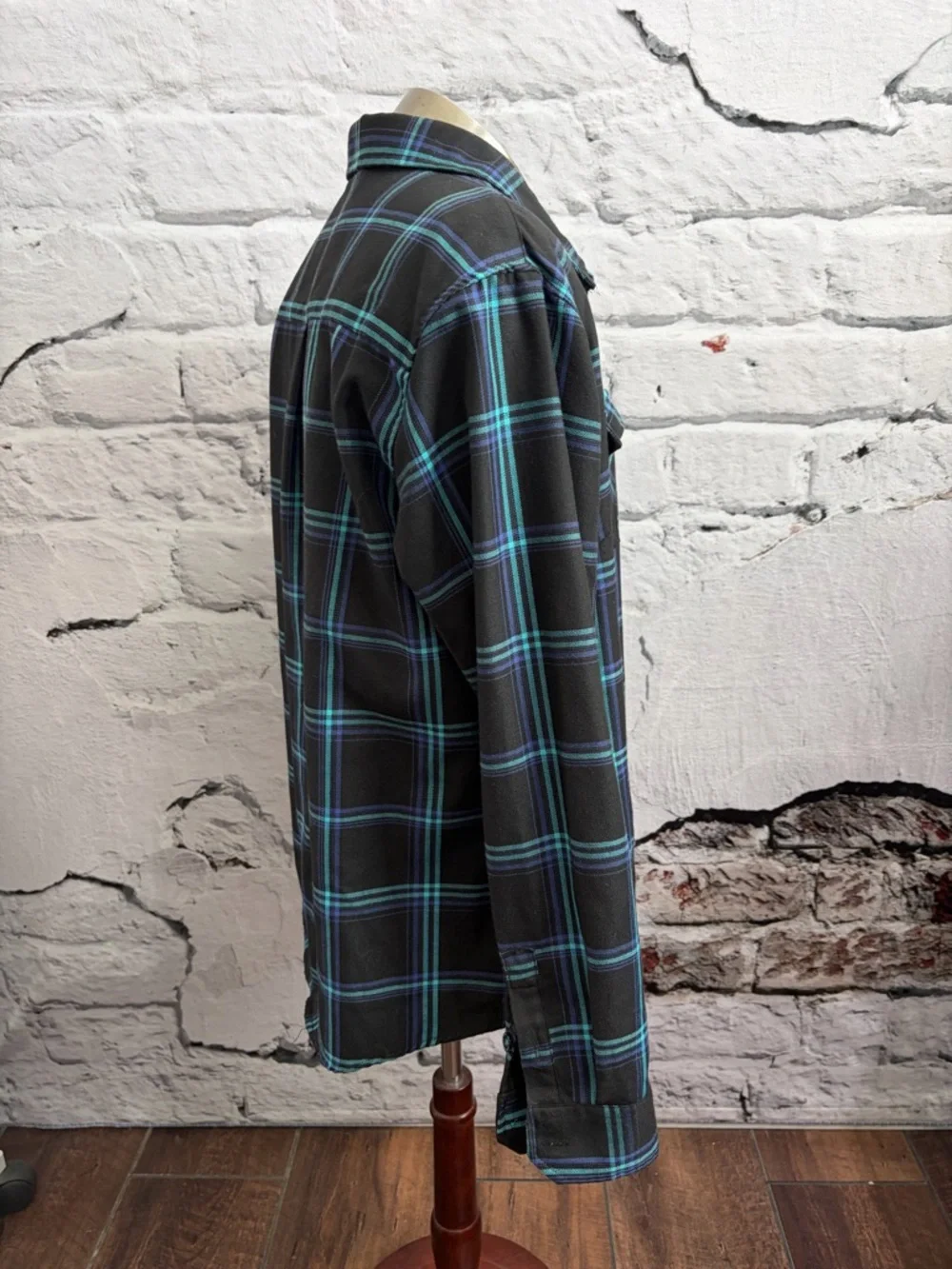 Dixxon‎ Flannel Shreddy Limited Edition Black Teal Navy D-Tech Work Outdooor